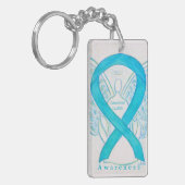 Porte-clés Porte - clé de ruban de sensibilisation aux kystiq (Devant gauche)