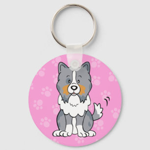 Porte-clés Porte - clé de Sheltie de bande dessinée