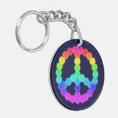 Porte-clés Porte - clé de signe de paix de fleur (Devant gauche)