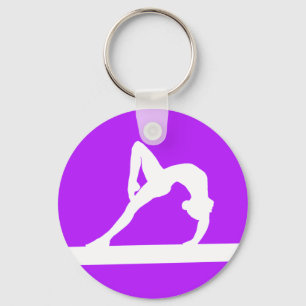 Porte-clés Porte - clé de silhouette de gymnaste violet
