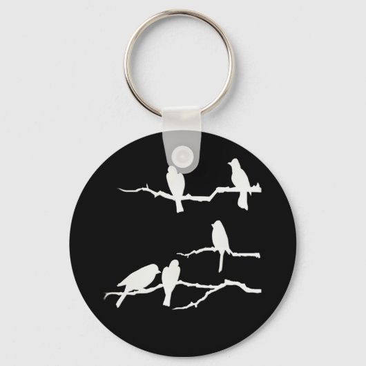 Porte-clés Porte - clé de silhouette d'oiseau blanc (Recto)