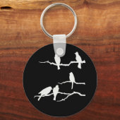 Porte-clés Porte - clé de silhouette d'oiseau blanc (Recto)