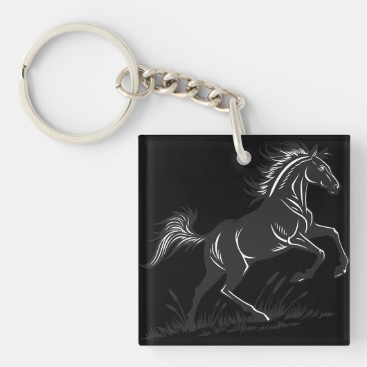 Porte-clés Porte - clé de silhouette du cheval d'élevage (Devant)