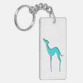 Porte-clés Porte - clé de silhouette turquoise de Greyhound/W (Devant gauche)