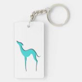 Porte-clés Porte - clé de silhouette turquoise de Greyhound/W (Dos)