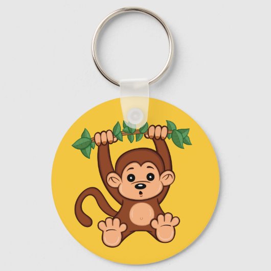Porte-clés Porte - clé de singe de caricature mignon (Recto)