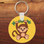 Porte-clés Porte - clé de singe de caricature mignon (Recto)