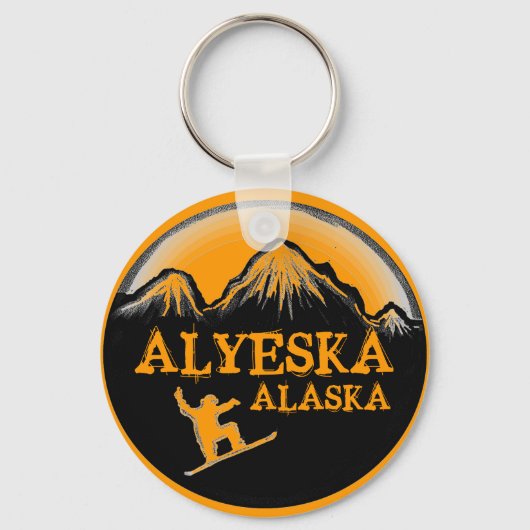 Porte-clés Porte - clé de snowboard orange Alyeska Alaska (Recto)