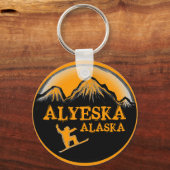 Porte-clés Porte - clé de snowboard orange Alyeska Alaska (Recto)