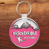 Porte-clés Porte - clé de snowboard rose Breckenridge Colorad (Recto)