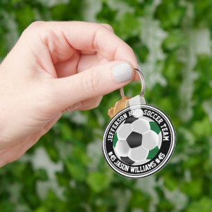 Porte-clés Porte - clé de soccer vert, noir et blanc ⚽