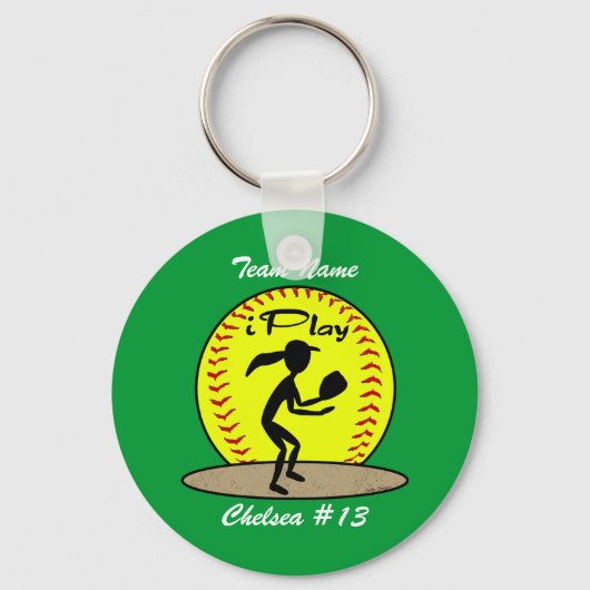 Porte-clés Porte - clé de softball rapide (Recto)