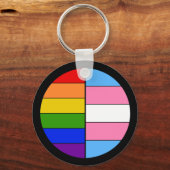 Porte-clés PORTE - CLÉ de solidarité GLBT (style Bouton) (Recto)