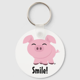 Porte-clés Porte - clé de sourire de porc mignon