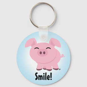 Porte-clés Porte - clé de sourire de porc mignon