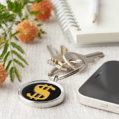 Porte-clés Porte - clé de symbole dollar de l'or 3D (Côté)
