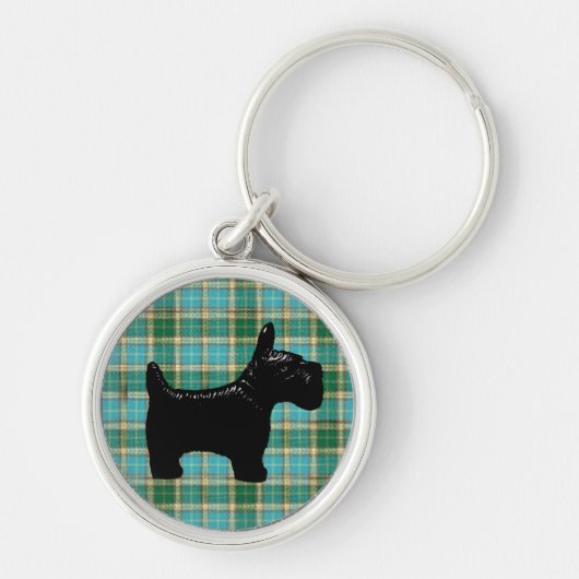 Porte-clés Porte - clé de tartan de chien de Scotte (Devant)