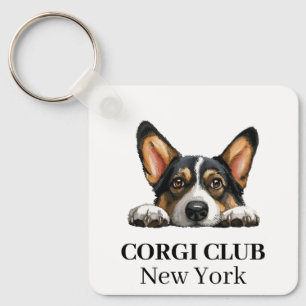 Porte-clés Porte - clé de thème Black Corgi Custom Club