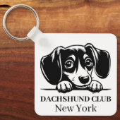 Porte-clés Porte - clé de thème Dachshund Custom Club (Recto)