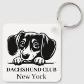 Porte-clés Porte - clé de thème Dachshund Custom Club (Dos)