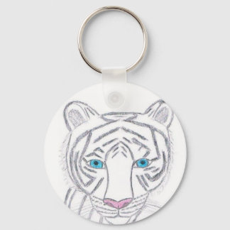 Porte-clés Porte - clé de tigre blanc par KellyMDesigns