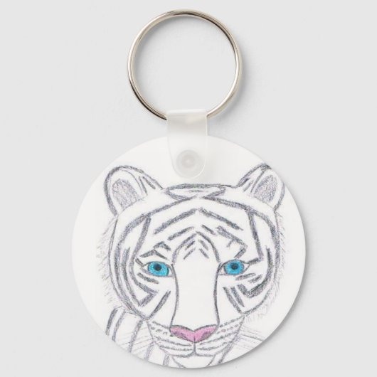 Porte-clés Porte - clé de tigre blanc par KellyMDesigns (Recto)