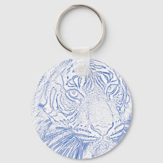 Porte-clés Porte - clé de tigre (bleu)