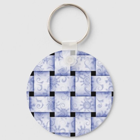 Porte-clés porte - clé de tissu bleu bébé (Recto)