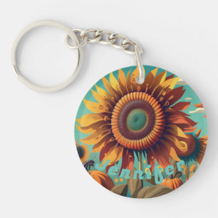 Porte-clés Porte - clé de tournesol personnalisé, Sunflower K