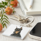 Porte-clés Porte - clé de traits de dobermann (Devant Droit)