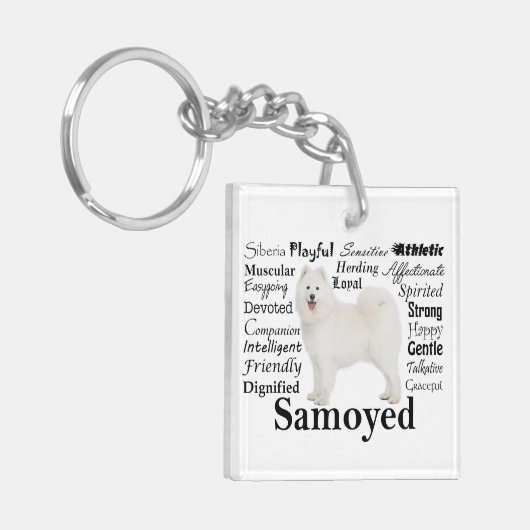 Porte-clés Porte - clé de traits de Samoyed (Devant gauche)