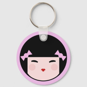 Porte-clés Porte - clé de visage de poupée de Kokeshi