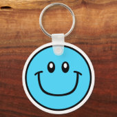 Porte-clés Porte - clé de visage souriant bleu 0003 (Recto)