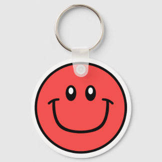 Porte-clés Porte - clé de visage souriant rouge 0003