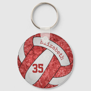 Porte-clés porte - clé de volley-ball blanc rouge w nom maill