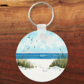 Porte-clés Porte - clé d'empreintes de plage et de coquillage (Verso)