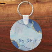 Porte-clés porte - clé d'encre bleu Abstrait (Recto)