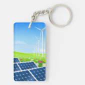 Porte-clés Porte - clé D'Énergie Solaire Et Éolienne (Dos)