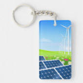 Porte-clés Porte - clé D'Énergie Solaire Et Éolienne (Devant)