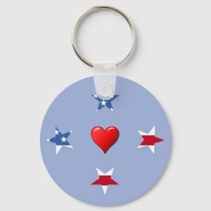 Porte-clés Porte - clé des étoiles patriotiques