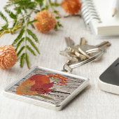 Porte-clés Porte - clé des feuilles et fleurs d'automne séché (Côté)