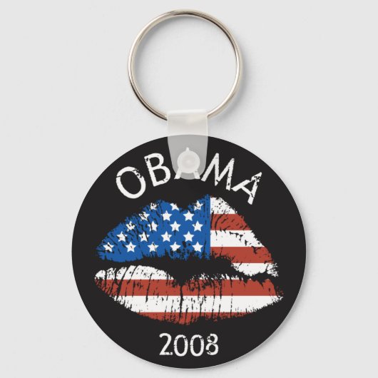 Porte-clés PORTE - CLÉ des lèvres du drapeau américain OBAMA  (Recto)
