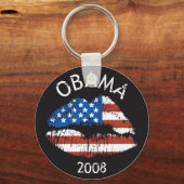 Porte-clés PORTE - CLÉ des lèvres du drapeau américain OBAMA  (Recto)