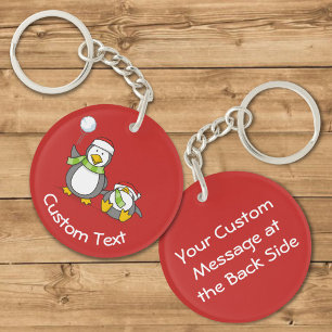 Porte-clés Porte - clé des pingouins de Noël