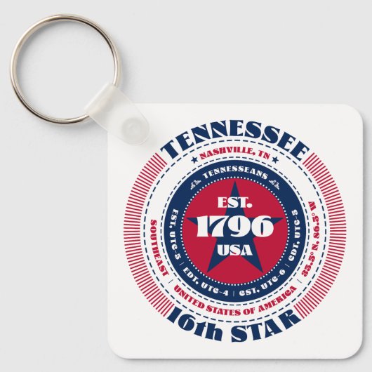 Porte-clés Porte - clé d'État du Tennessee (Recto)