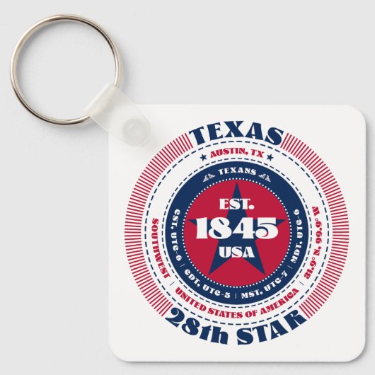 Porte-clés Porte - clé d'État du Texas (Recto)