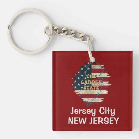 Porte-clés Porte - clé d'état New Jersey personnalisé (Devant)
