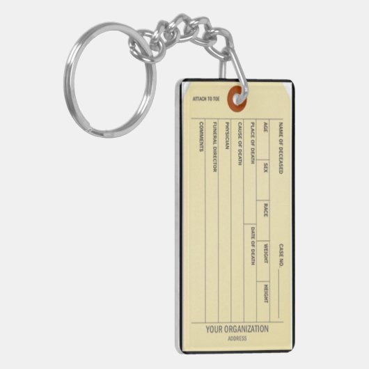 Porte-clés Porte - clé d'étiquette d'orteil (Devant gauche)