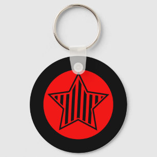 Porte-clés Porte - clé d'étoile de rouge et de noir