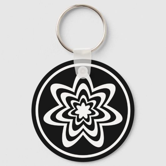 Porte-clés Porte - clé d'explosion florale, Noir (Recto)